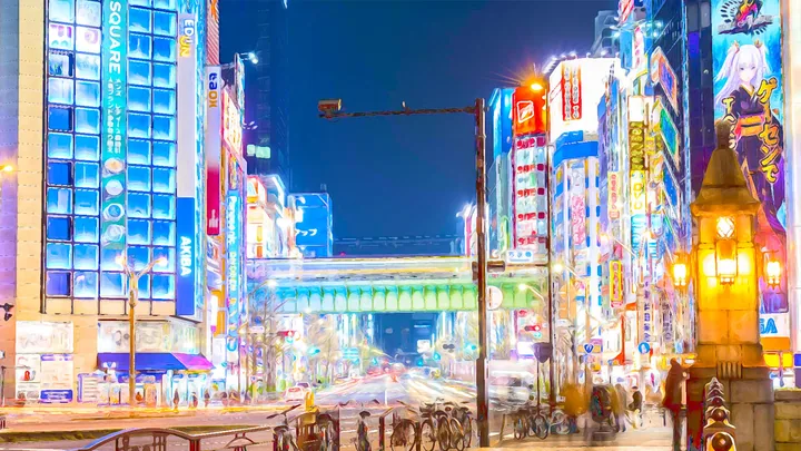 水性画「風」秋葉原